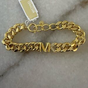 Michael Kors Gold Chain Bracelet with Logo
